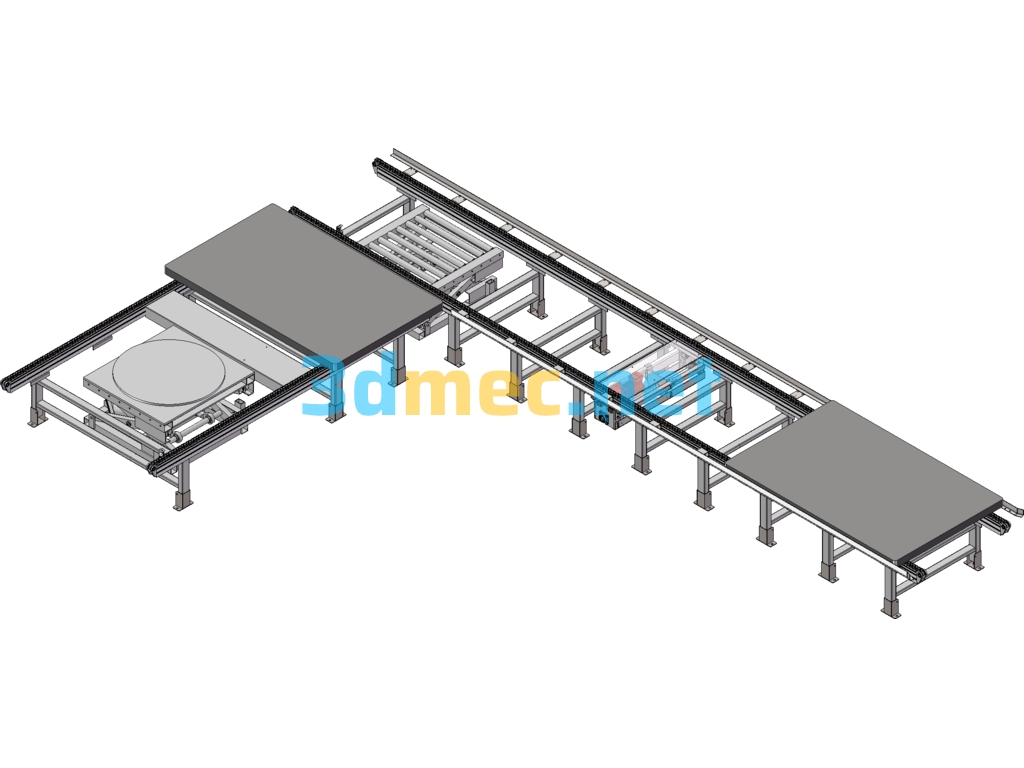 L-Shape Conveyor Lift Line Body SolidWorks 3D Model Free Download