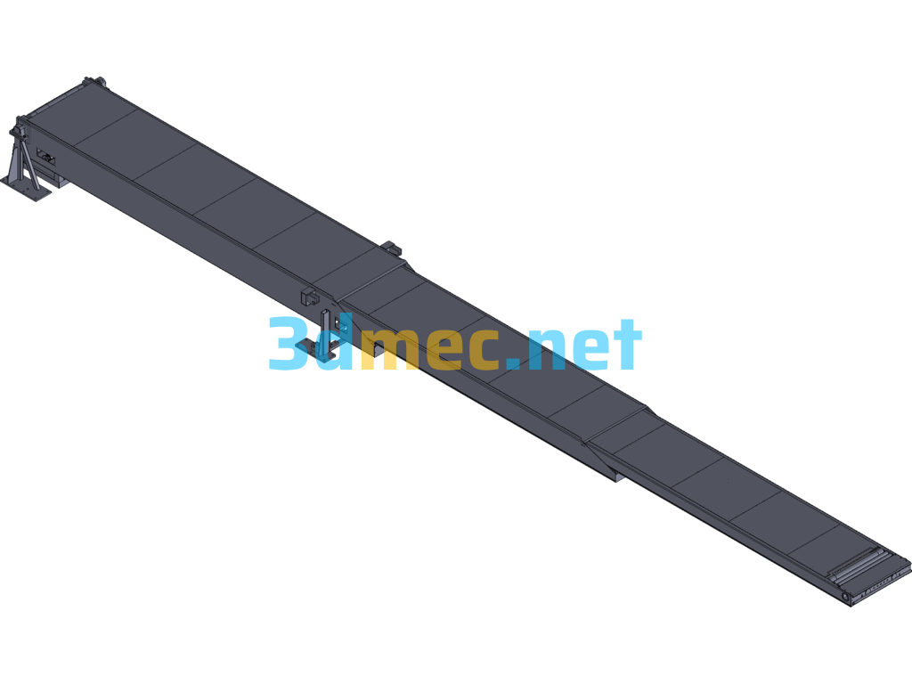 Three-Section Telescopic Belt Conveyor Exported 3D Model Free Download