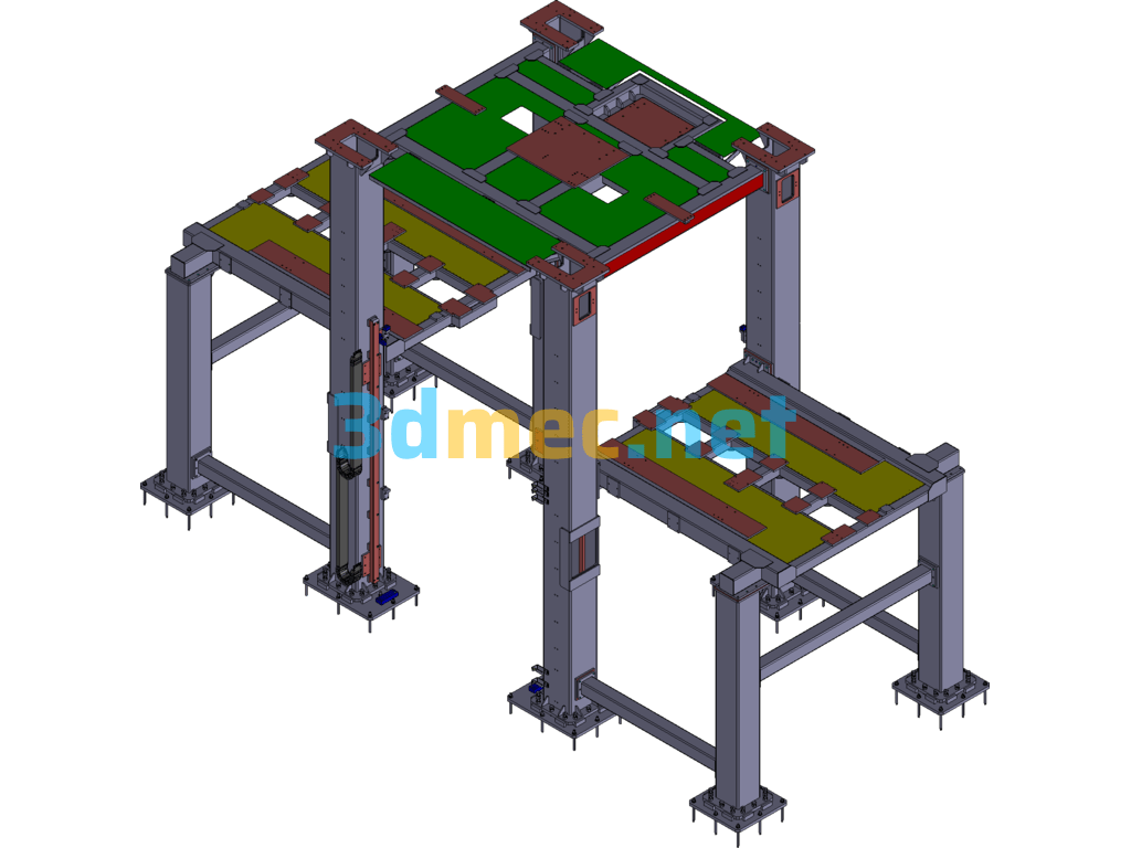 Steel Structure For Two-Storey Storage Lifts Catia 3D Model Free Download