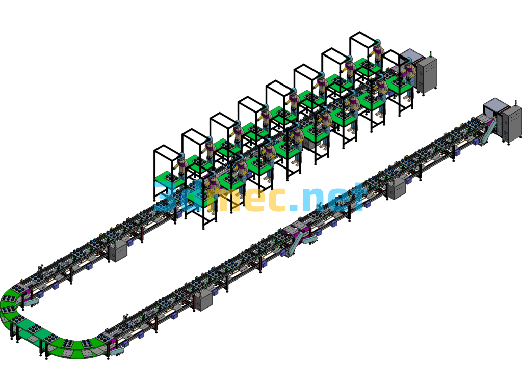 Product Assembly Speed Chain Line Exported 3D Model Free Download