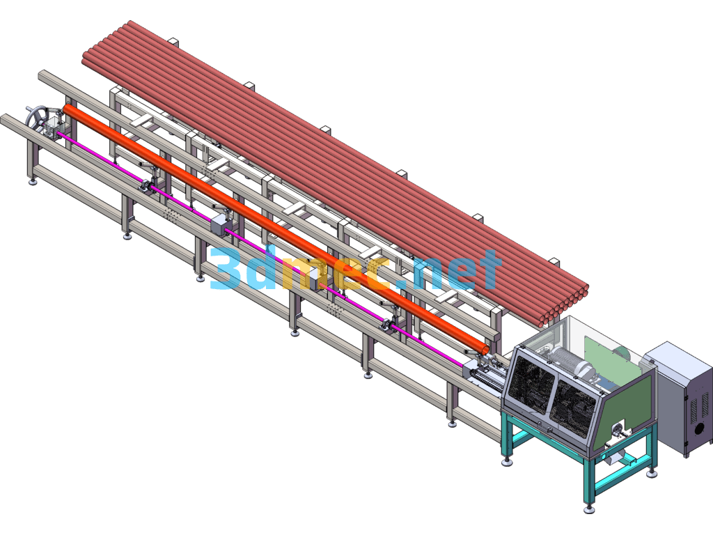 Automatic Pipe Cutting Machine SolidWorks 3D Model Free Download