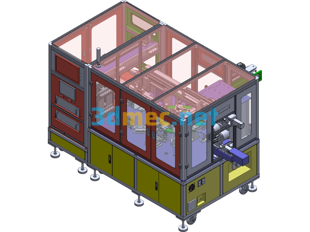 Automatic Pad Printing Coding Machine (Battery Surface Printing Coding) SolidWorks 3D Model Free Download