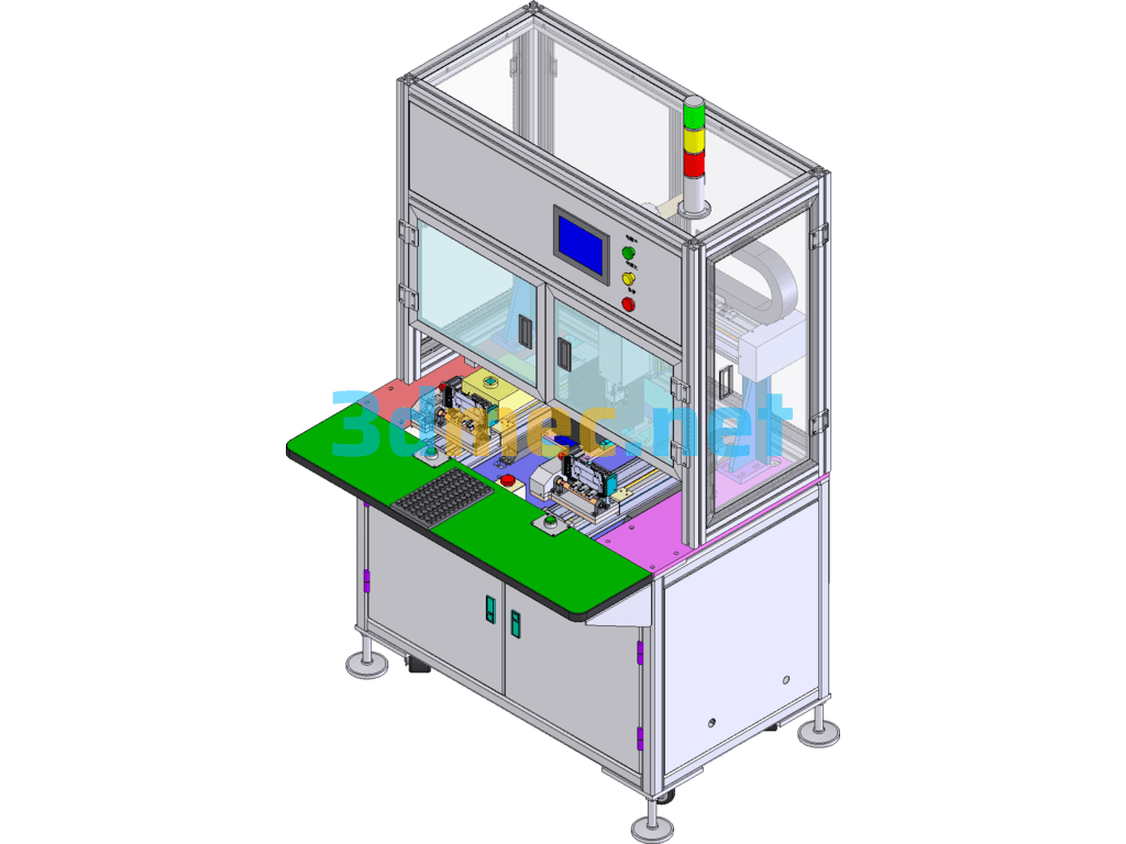 Dual Station Cell Phone Shell Polishing Machine SolidWorks 3D Model Free Download