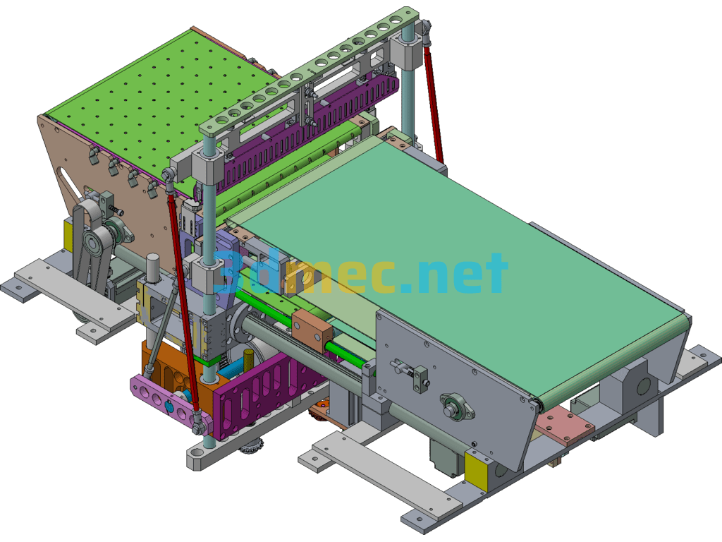 Plastic Belt Conveying And Cutting Mechanism Design Exported 3D Model Free Download