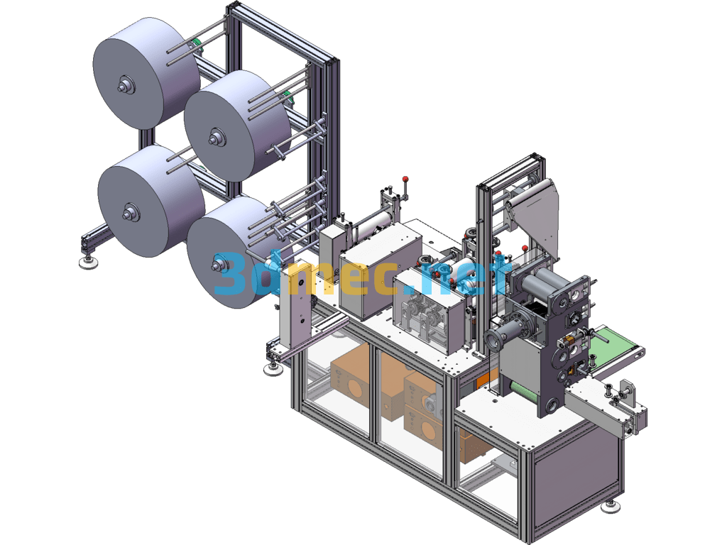 New N95 Semi-Automatic Punching Machine With Built-In Nose Mask Machine SolidWorks 3D Model Free Download