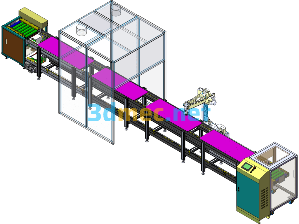 Robot Welding Environmentally Friendly Assembly Line (Speed Doubling Chain) SolidWorks 3D Model Free Download