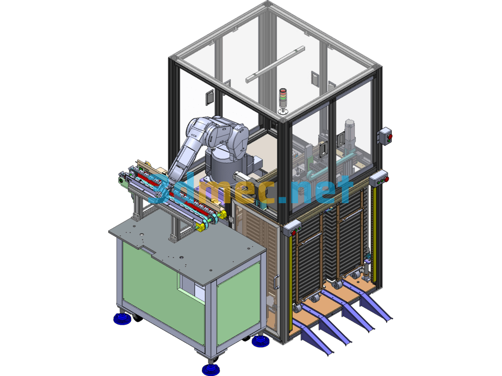 Robotic Gripping And Automatic Loading Machine (Already Produced With Detailed PPT Drawings And BOM Of Machined Parts And Purchased Parts) SolidWorks 3D Model Free Download