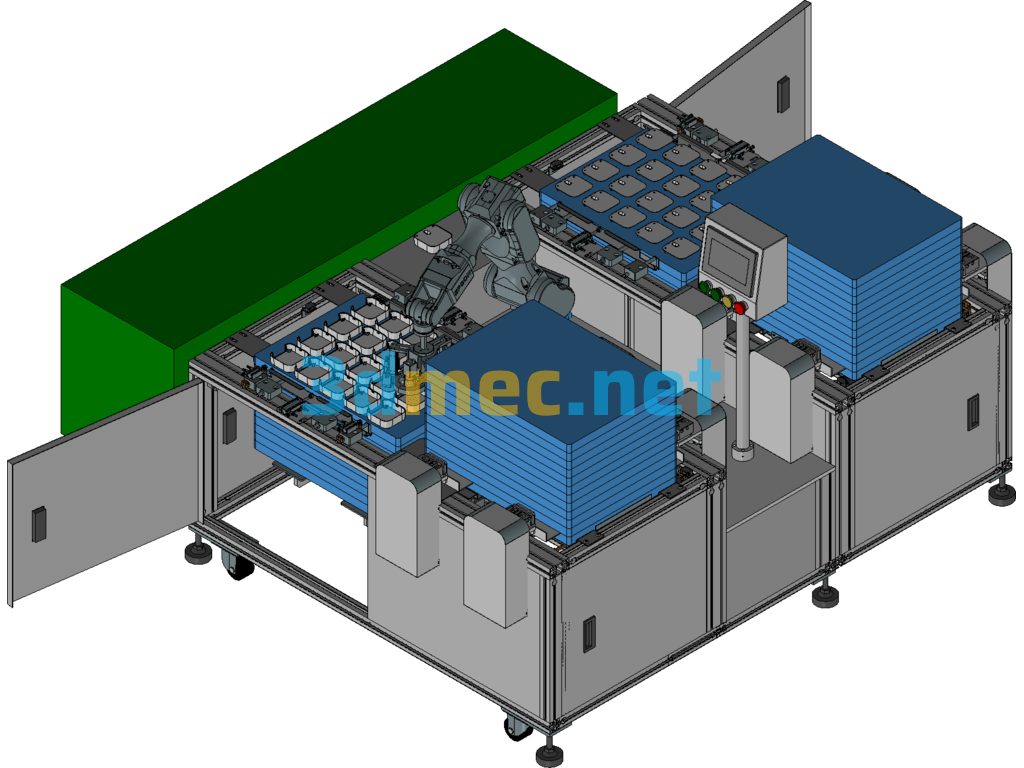 Manipulator Palletizer Exported 3D Model Free Download