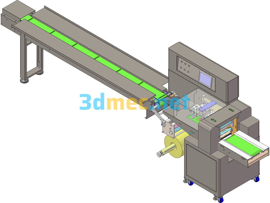 Standard 300 Pillow Packing Machine (Mask Packing Machine) SolidWorks 3D Model Free Download