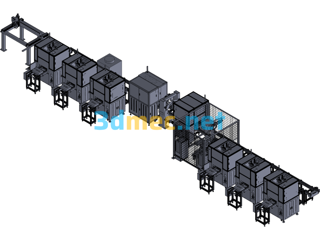 Welding Cleaning Line Exported 3D Model Free Download