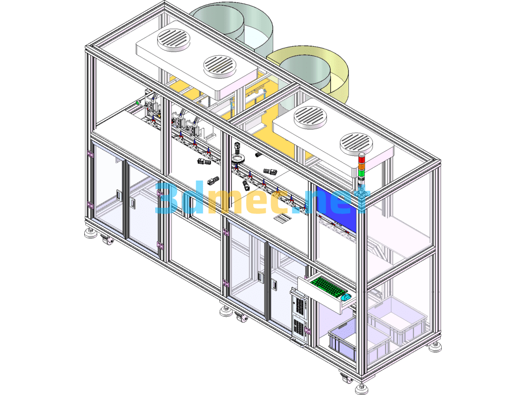Loop Line Automated Label Inspection Machine SolidWorks 3D Model Free Download