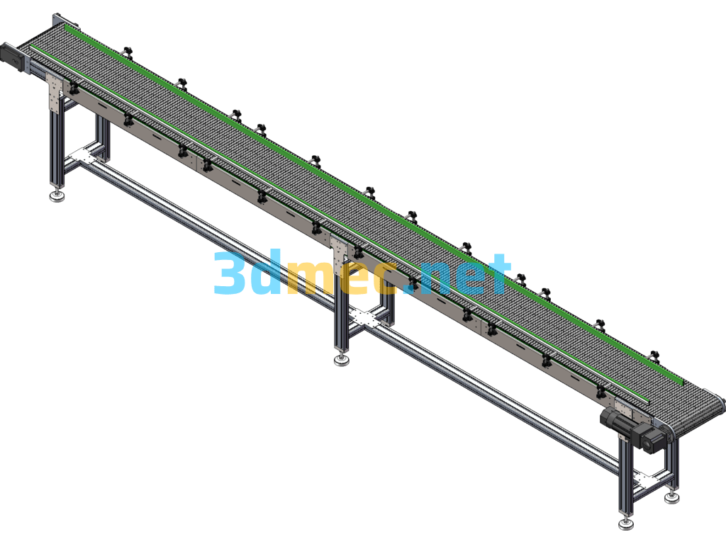 Mesh Belt Conveyor Line SolidWorks 3D Model Free Download