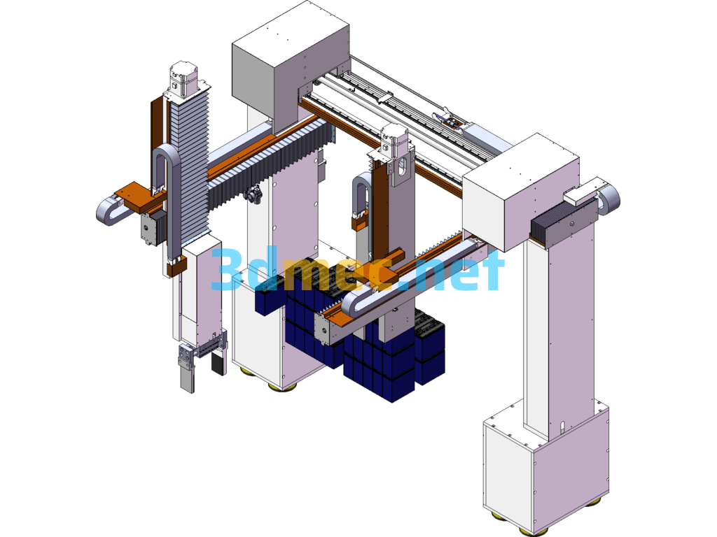 Three-Axis Module Palletizer For Storage Batteries SolidWorks 3D Model Free Download
