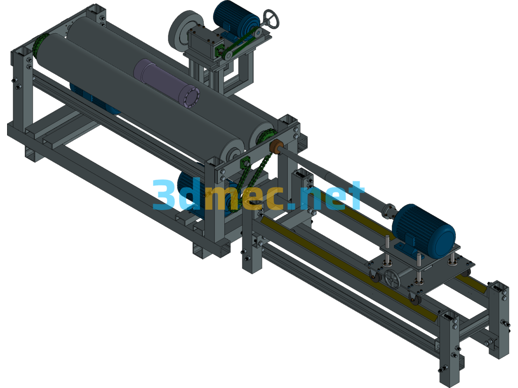 Non-Standard Internal And External Round And Pipe Polishing Machine SolidWorks 3D Model Free Download