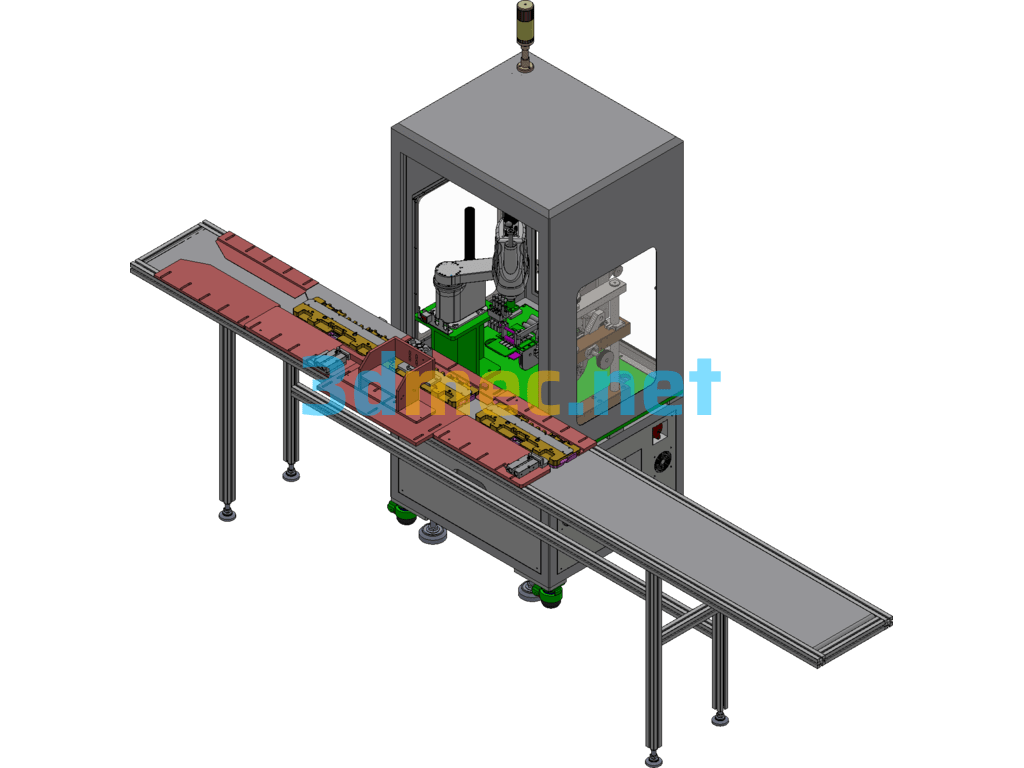 Robotic Labeling Equipment Exported 3D Model Free Download