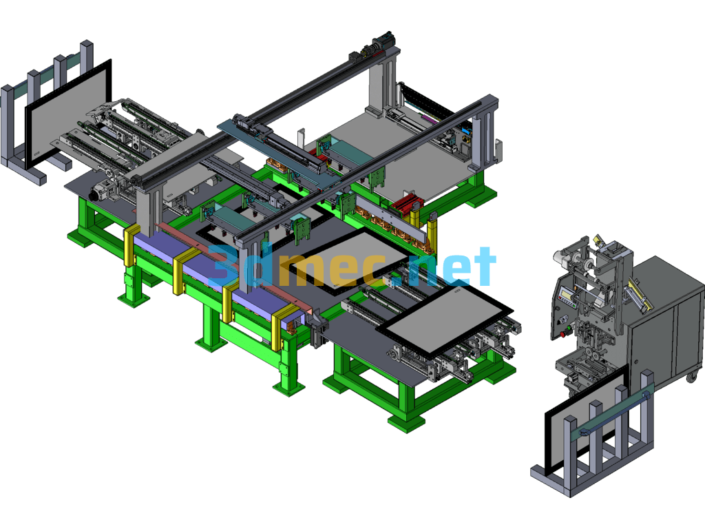 Automatic Glass Assembly Equipment+Engineering Drawing+BOM SolidWorks 3D Model Free Download