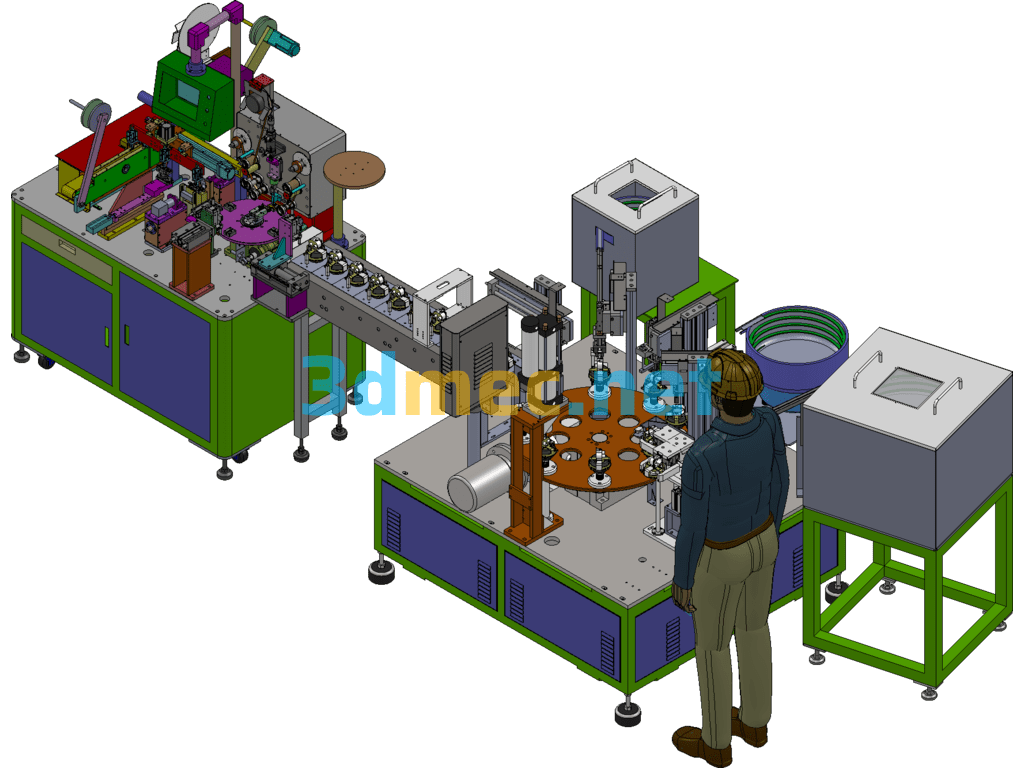 Semi-Automatic Assembly Line SolidWorks 3D Model Free Download