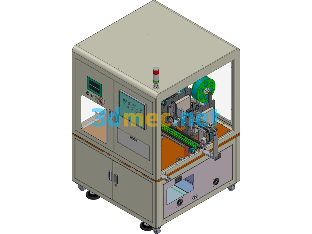 Double Fidelity In-Line Labeling Equipment Exported 3D Model Free Download