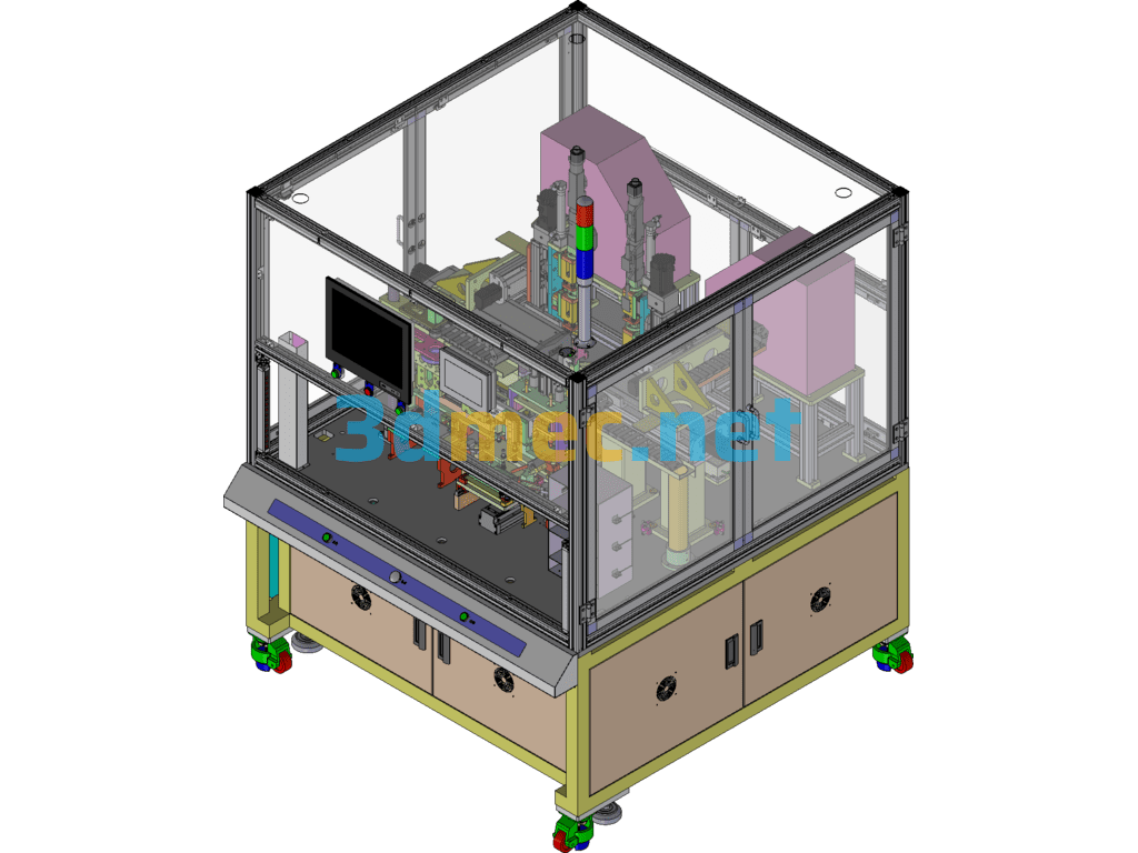 Double Shaft Locking Screw Machine Exported 3D Model Free Download