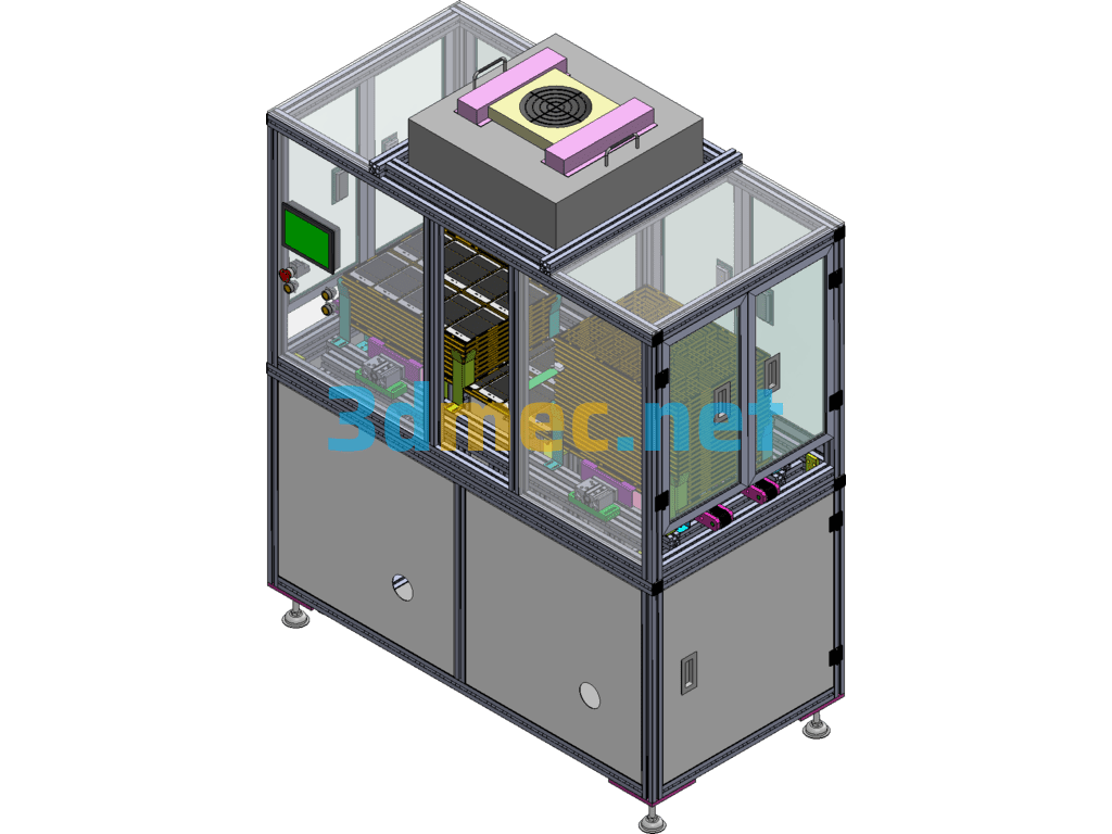 Glass Inspection Loading And Unloading Machine SolidWorks 3D Model Free Download