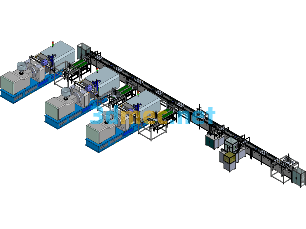 Automatic Assembly Line Program For Injection Molding Machines SolidWorks 3D Model Free Download