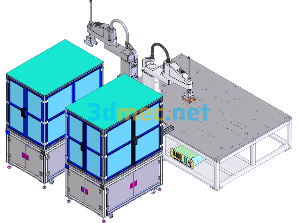 BYD New Energy Battery Assembly Line-Cell Lamination Station SolidWorks 3D Model Free Download