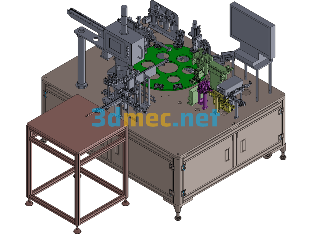 Turntable Type Non-Standard Shell Assembly Machine SolidWorks 3D Model Free Download