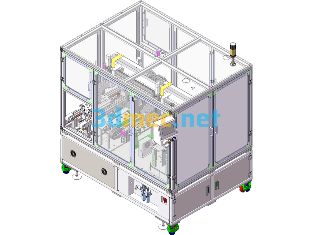 Lithium Battery In-Line Automatic Laminating Machine SolidWorks 3D Model Free Download