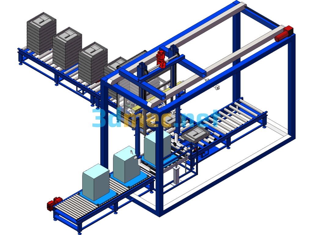 Drum Washing Machine Bottom Bracket Assembly Line - 3D Model SolidWorks Free Download