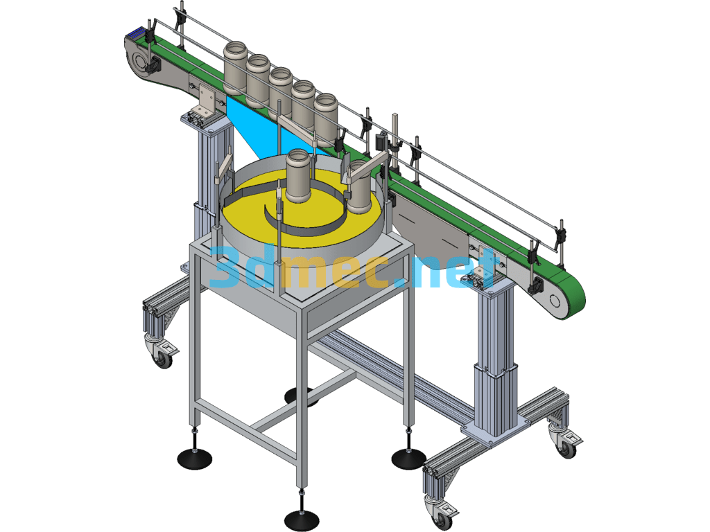 Glass Bottle Conveyor (Conveyor) - 3D Model SolidWorks Free Download