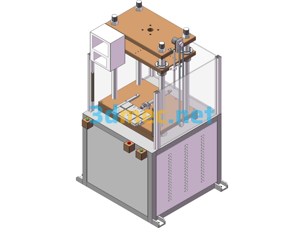 10 Ton Four-Column Three-Platen Hydraulic Press - 3D Model SolidWorks Free Download