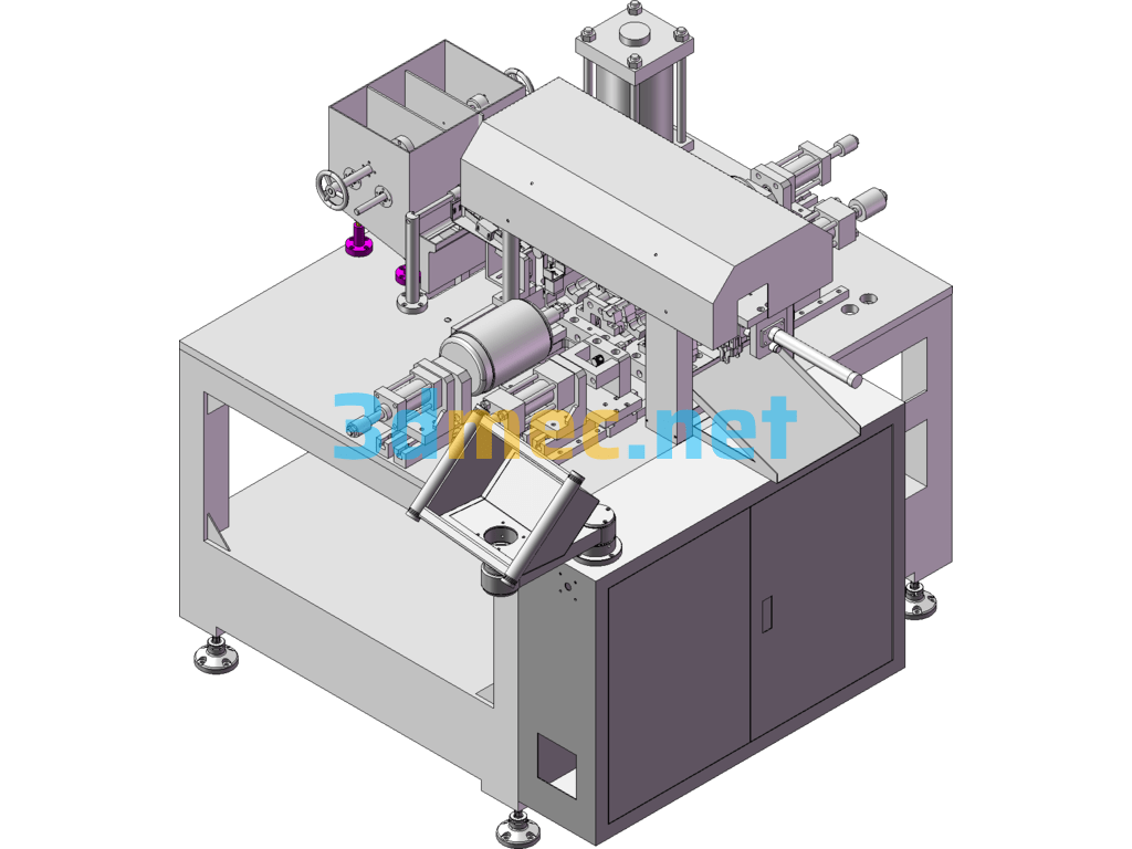 Double-Head Automatic Pipe End Processing Machine (Pipe End Machine) - 3D Model SolidWorks Free Download