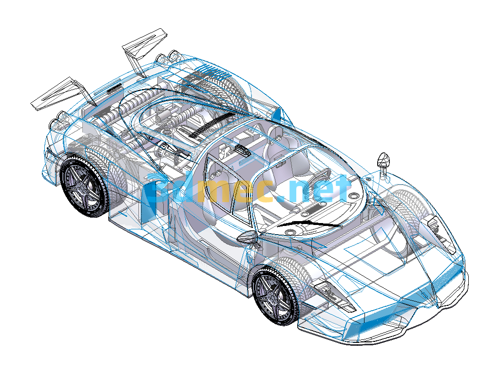 Ferrari Enzo Sports Car - 3D Model SolidWorks Free Download