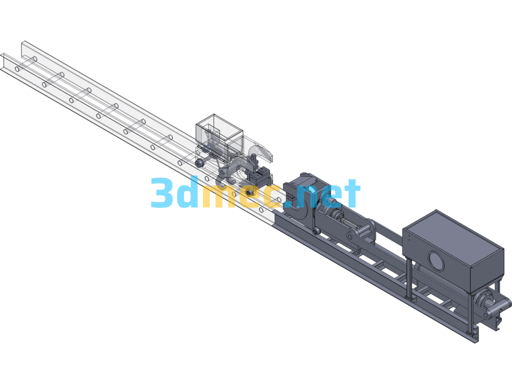 80T Open And Close Aluminum Profile Straightening Machine - 3D Model SolidWorks Free Download