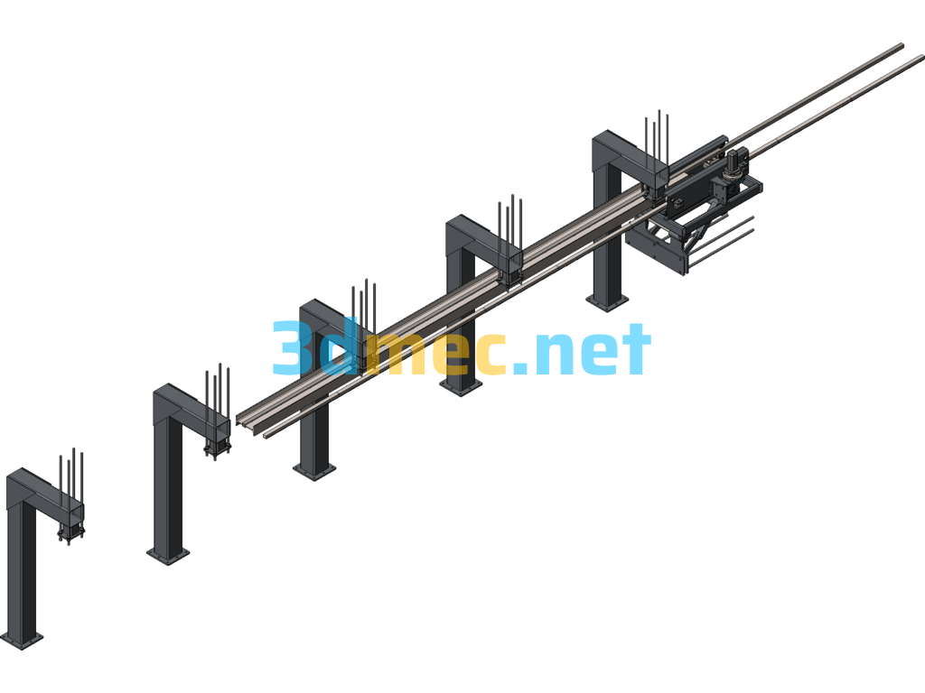 Aluminum Profile Cutting Automatic Sizing Equipment - 3D Model SolidWorks Free Download