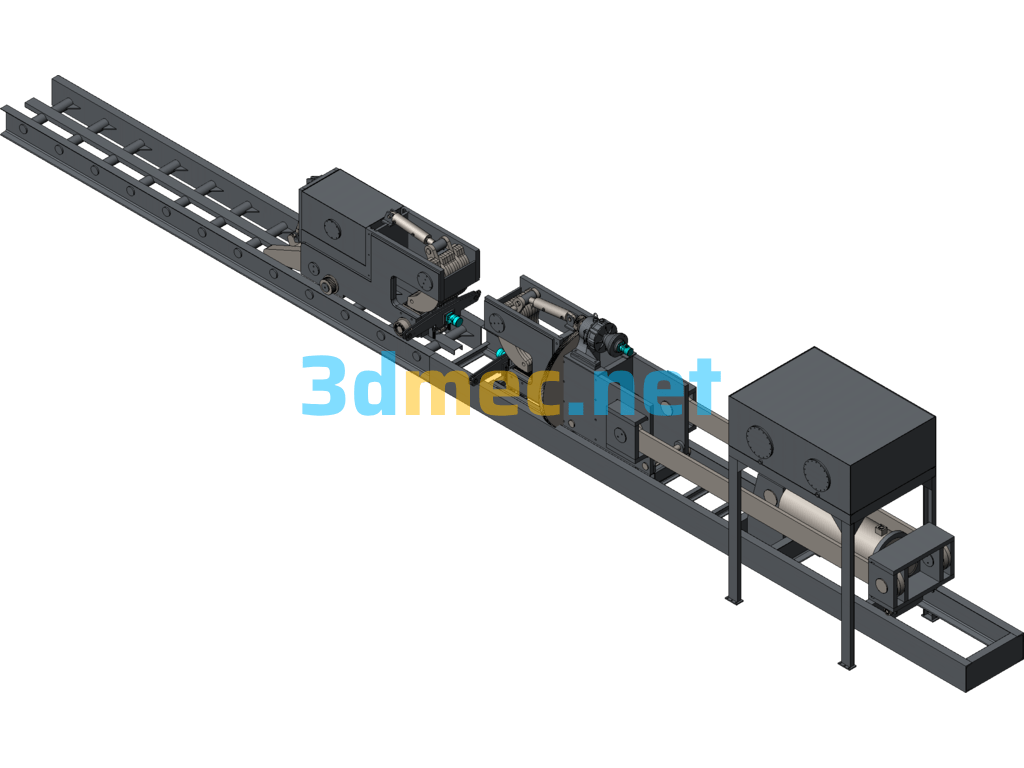 200T Aluminum Profile Hydraulic Straightening Machine - 3D Model SolidWorks Free Download