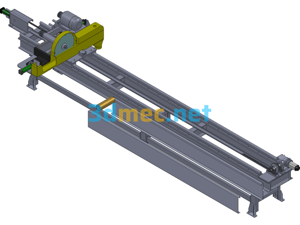 16-Inch Aluminum Profile Fully Automatic Interruption Saw - 3D Model SolidWorks Free Download