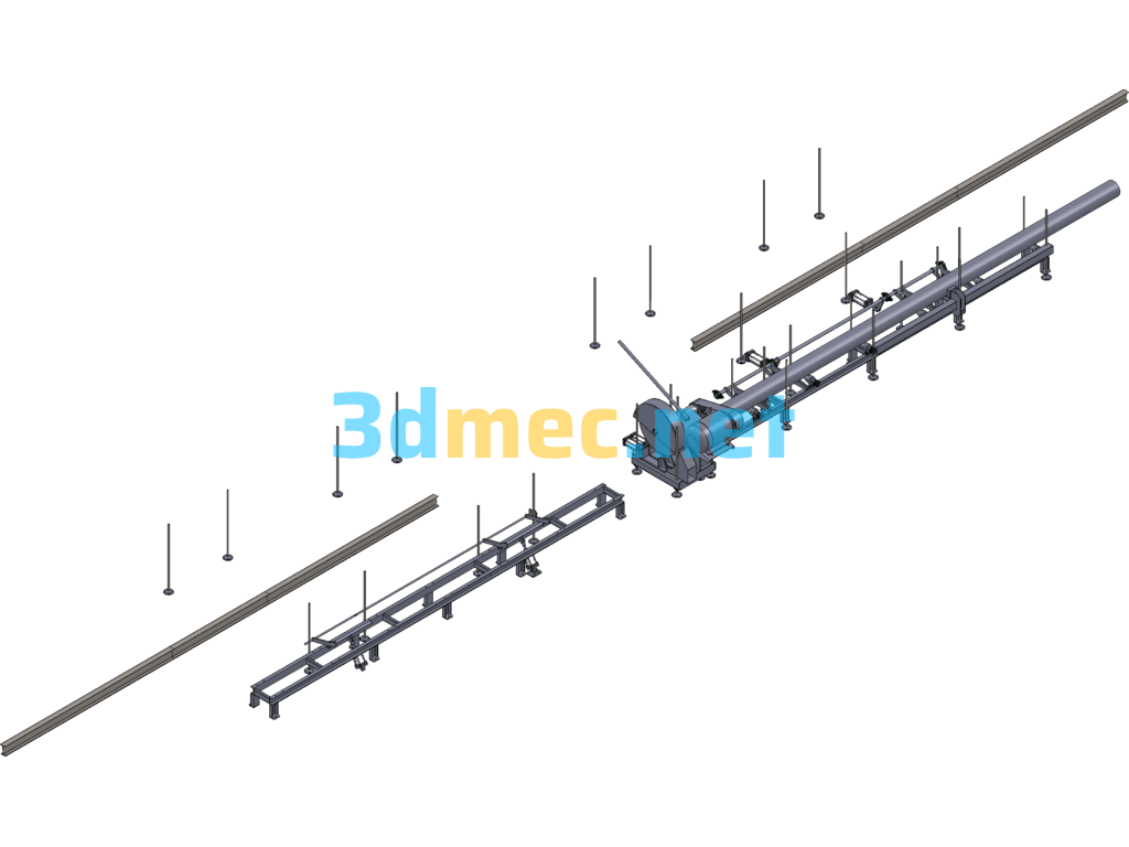 28 Inch Automatic Aluminum Bar Saw - 3D Model SolidWorks Free Download