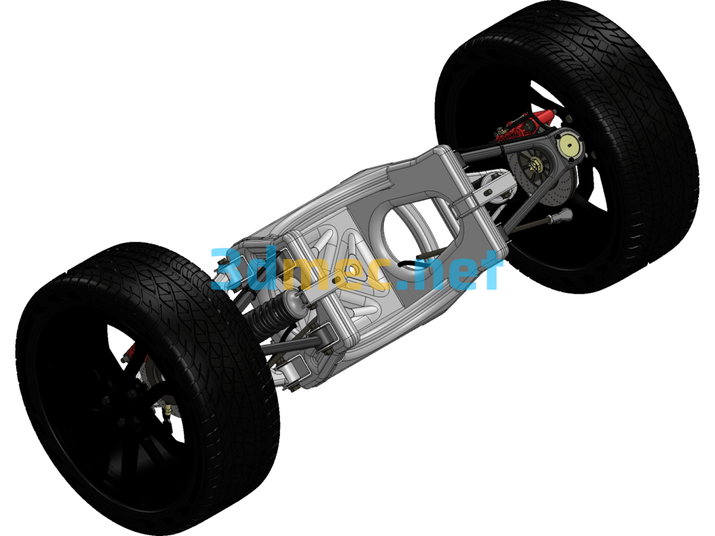 Automobile Suspension System (3D Drawing With Detailed Structure) - 3D Model Catia Free Download