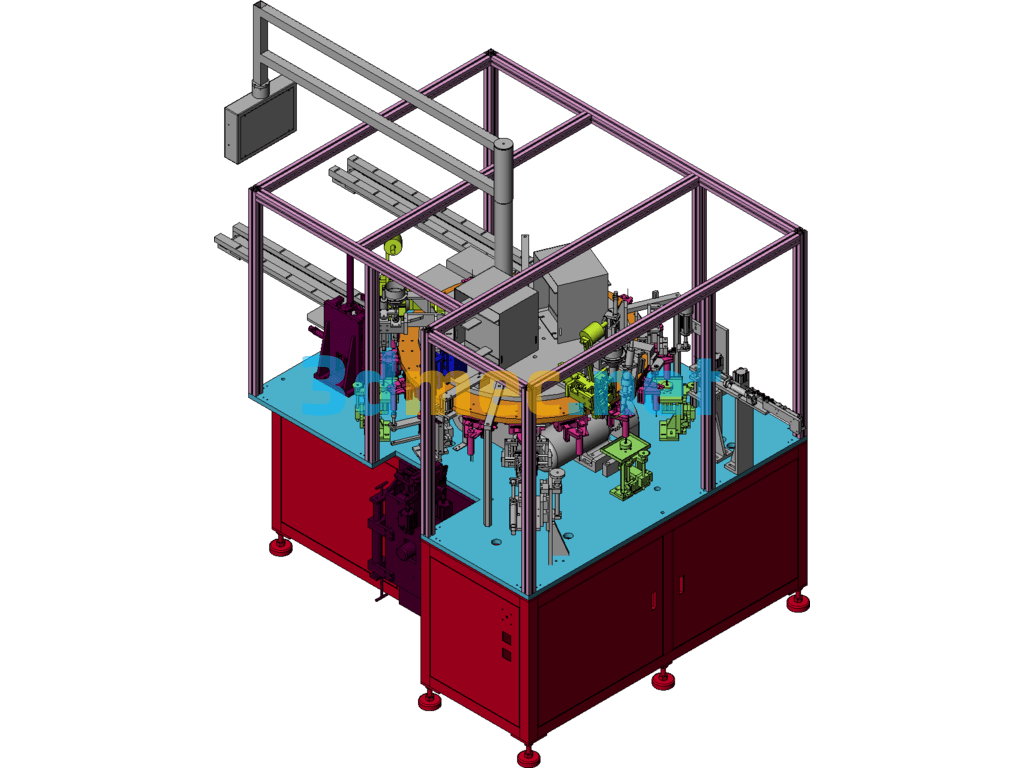 Through-Hole Capacitor Welding Machine (Automatic Equipment) - 3D Model SolidWorks Free Download