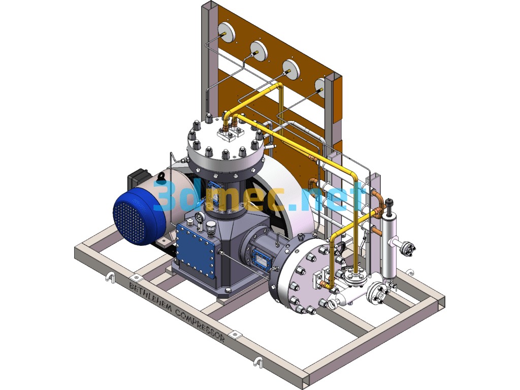 GL100 Series Diaphragm Compressor - 3D Model SolidWorks Free Download