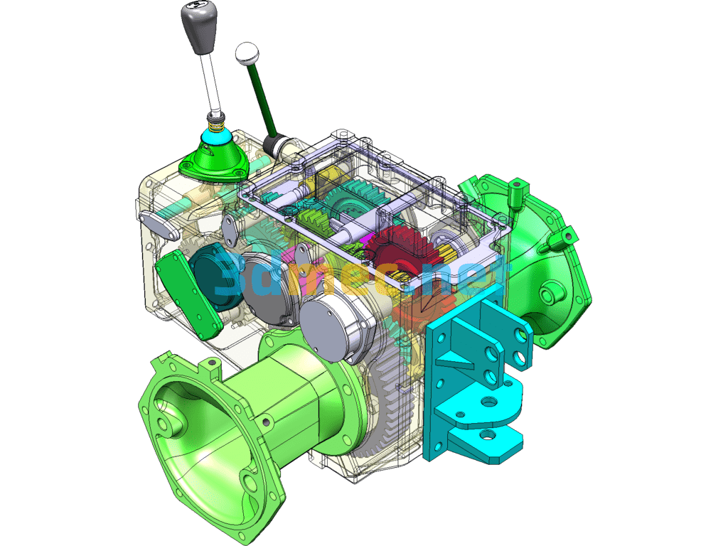 CL200 Small Agricultural Four-Wheel Tractor Gearbox (Fully Parameterized Design) - 3D Model SolidWorks Free Download