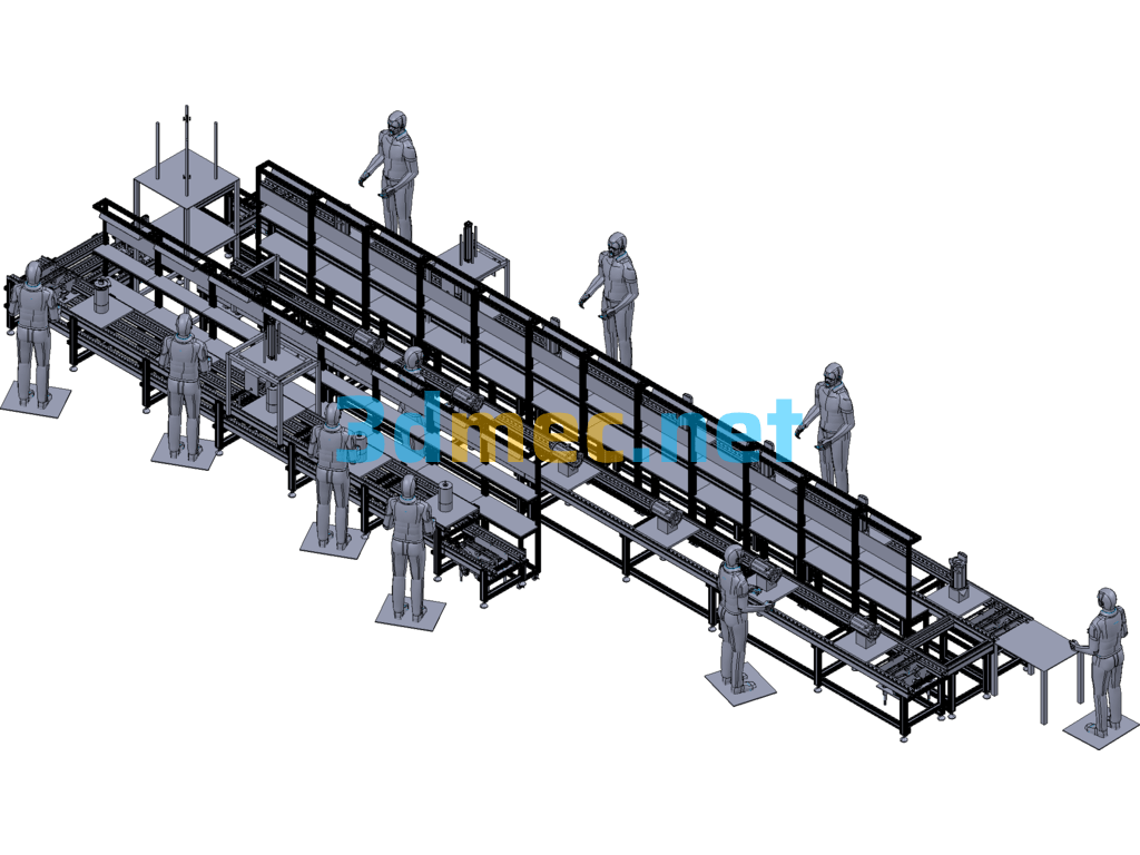 Motor Assembly Line (Motor Stator, Rotor, And Housing Assembly Line) - 3D Model Exported Free Download