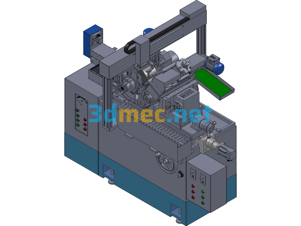 Centerless Grinder Gantry Type Fully Automatic Feeder - 3D Model SolidWorks Free Download