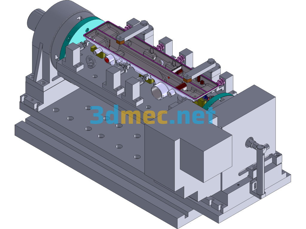 Precision Hydraulic Fixture (Assembly + Parts) - 3D Model SolidWorks Free Download