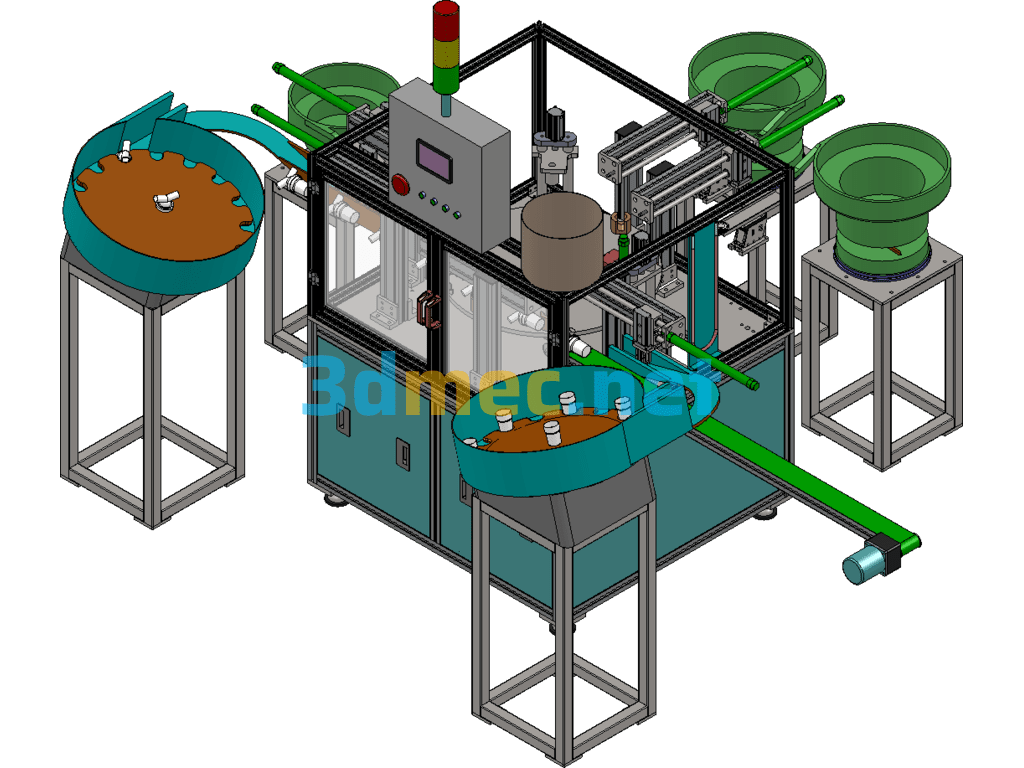 Fully Automatic Medical Parts Assembly Machine (Air Nozzle Assembly Machine) - 3D Model SolidWorks Free Download