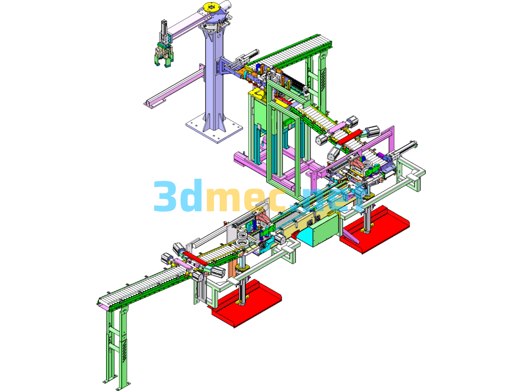 Highly Automated Filling Production Line - 3D Model SolidWorks Free Download