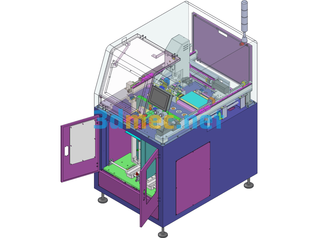 SMT Placement Machine/Plug-In Machine (SMT Online Automatic PCB Placement Machine) - 3D Model SolidWorks Free Download