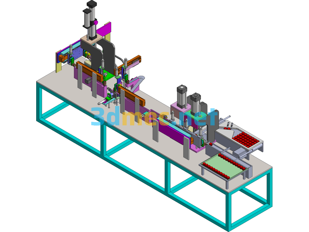 Microwave Oven Anode Assembly Line - 3D Model SolidWorks Free Download