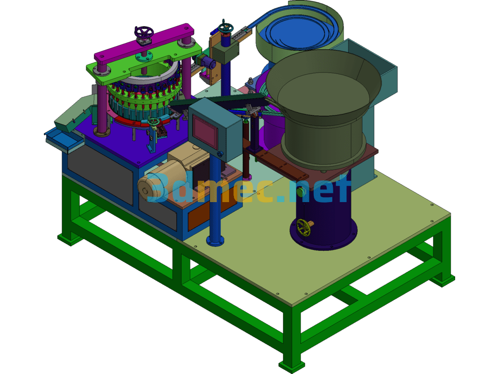 Fully Automatic Bottle Cap Assembly Machine (Full Cam Mechanism) - 3D Model Exported Free Download